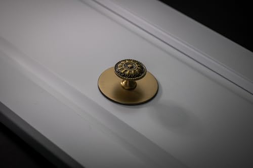 trust4care 4-Pack Antique Brass Kitchen Cabinet Knobs Vintage Drawer Pulls