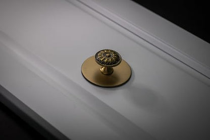 trust4care 4-Pack Antique Brass Kitchen Cabinet Knobs Vintage Drawer Pulls
