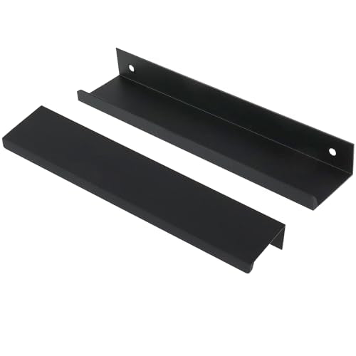 5.9 Inch Finger Pull 6Pcs, 5 Inch Hole Centers, Aluminum Alloy, Black - color: Black, size: 150mm/5.9", style: Straight Edge
