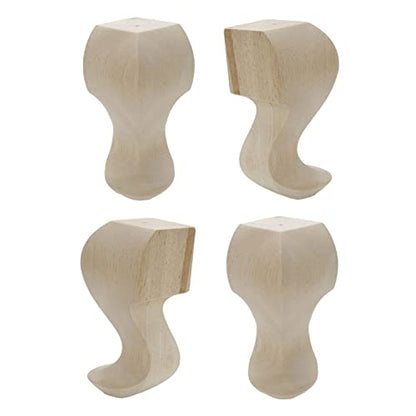 Solid Wood Furniture Legs, 5.83 Inch Height, 4Pcs