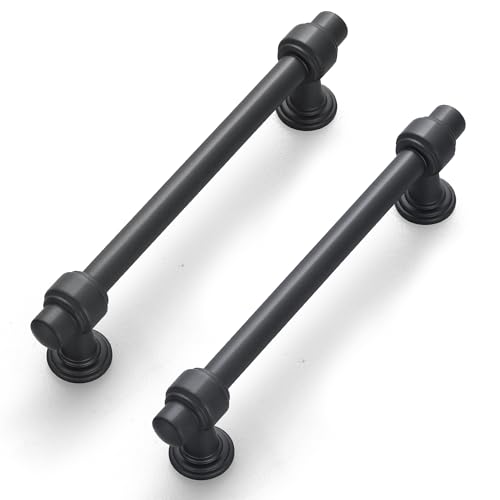 Lardmon 10 Pack 5 Inch(128mm) Hole Center Matte Dark Gunmetal Gray Modern Cabinet Pulls Kitchen Cabinet Handles Kitchen Cabinet Hardware Timeless Drawer Vanity Pulls, Gray(5x10) - color: Gray, size: 5 Inch Hole Center, style: 10 Pack