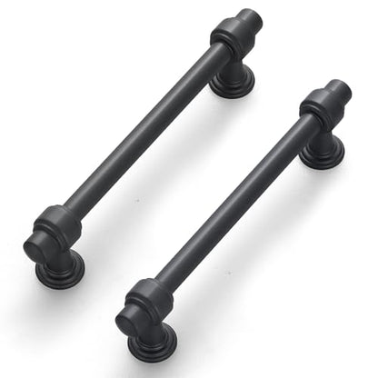 Lardmon 10 Pack 5 Inch(128mm) Hole Center Matte Dark Gunmetal Gray Modern Cabinet Pulls Kitchen Cabinet Handles Kitchen Cabinet Hardware Timeless Drawer Vanity Pulls, Gray(5x10) - color: Gray, size: 5 Inch Hole Center, style: 10 Pack