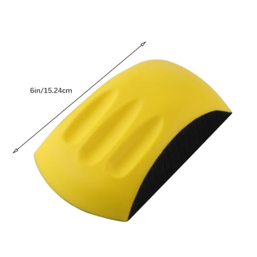 Hand Sanding Block Round and Mouse Shape Sandpaper Holder Hook and Loop PU Backing Ergonomic Grip for Wood Furniture Repair Craft (6inch) - color: 6inch