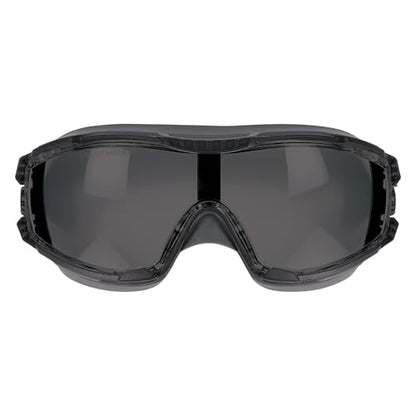 Ergodyne Skullerz Arkyn Protective Dust Safety Goggle, Non-Vented, Anti Fog, Scratch Resistant, Adjustable Fabric Strap - color: Smoke Lens, style: Fog Off Technology