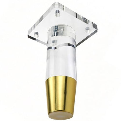 Clear Acrylic Sofa Legs, 4.7 Inch with Brass Tip, 4Pcs - size: H 4.7 Inch