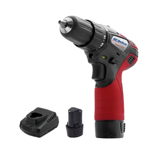 ACDelco ARD12119P 12V Cordless Li-ion 3/8” 265 In-lbs. 2 Speed Compact Drill Driver Tool Kit with 2 Batteries
