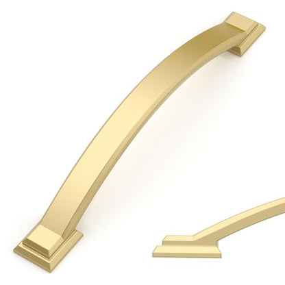 Amerdeco 10 Pack Brushed Gold Cabinet Pulls 6.3" - color: Brushed Gold, size: 6.3" hole center