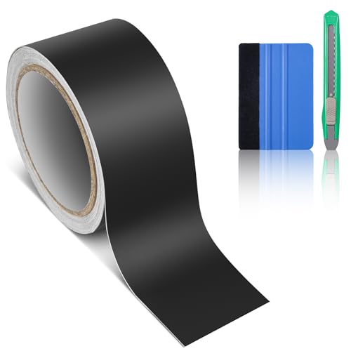 CompraFun Black Vinyl Wrap, Car Chrome Delete Vinyl Tape Roll Black Out for Window Trim Door Edge Guard Exterior & Interior (Matte Black, 2in x 30ft) - color: Matte Black, size: 2in x 30ft