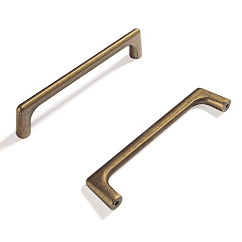 Goo-Ki Antique Brass Cabinet Pulls with 5''(128mm) Hole Centers, Retro Style Zinc Alloy Cabinet Handles for Dresser,Wardrobe,Cupboard- 24 Pack - color: Antique Brass, size: 5'' Hole Centers