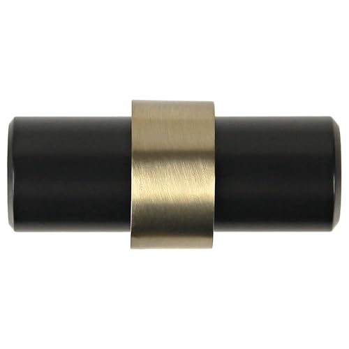 Design House Emery Cabinet Knob, Matte Black, Satin Gold - color: Matte Black/Satin Gold, size: One-Size Knob 5-Pack, style: Emery