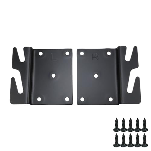 Mcredy Bed Rail Brackets, Heavy Duty Black Bed Frame Hooks, 5-Hole, 4Pcs - size: Black, 4 pieces