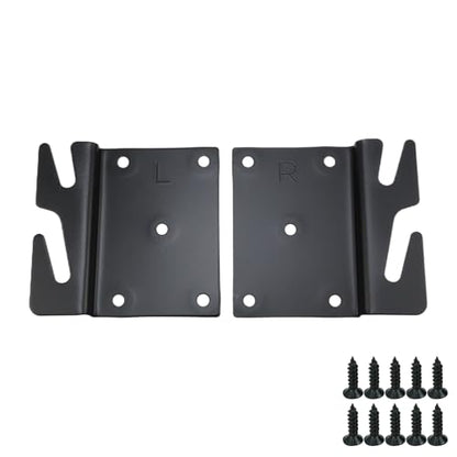 Mcredy Bed Rail Brackets, Heavy Duty Black Bed Frame Hooks, 5-Hole, 4Pcs - size: Black, 4 pieces
