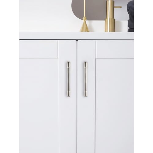 Solid Heavy Duty Jasper Pulls 10 Pack Polished Nickel Cabinet Pulls 3-3/4 Inch Hole Centers for Kitchen Cupboard Handles Modern Drawer Pulls Bathroom Cabinet Pulls - color: Polished Nickel, size: 3-3/4 inch(96mm) Hole Center