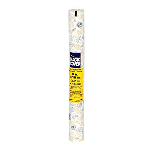 Magic Cover Premium Adhesive Vinyl Contact Shelf Liner and Drawer Liner, 18"x9', Arden Gold - color: Arden Gold, size: 18"W x 108"L