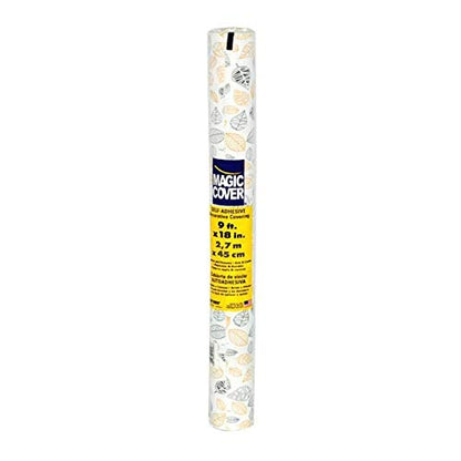 Magic Cover Premium Adhesive Vinyl Contact Shelf Liner and Drawer Liner, 18"x9', Arden Gold - color: Arden Gold, size: 18"W x 108"L