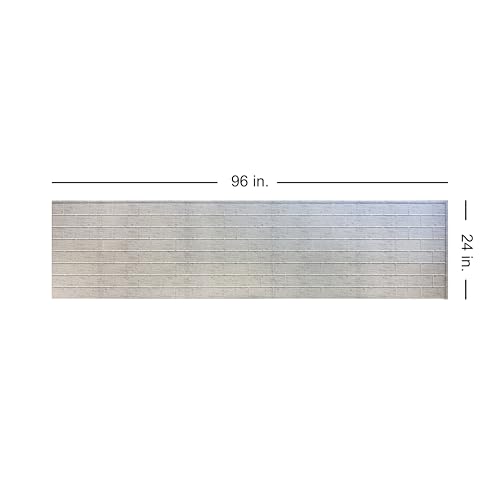 From Plain to Beautiful in Hours 129 Subway PVC 2' x 8' Glue-Up Backsplash Panels (Covers / 64 Sq.Ft), Distressed White, 4 Piece - color: Distressed White, size: Pack of 4