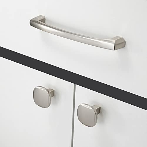 COTYKILEY 10 Pack 5Inch(128mm) Brushed Satin Nickel Kitchen Cabinet Handles Silver Cabinet Pulls Cabinet Door Handles Kitchen Cabinet Hardware Cupboard Drawer Pulls Dresser Handles - color: Brushed Satin Nickel, size: 5" Hole Center（128MM）