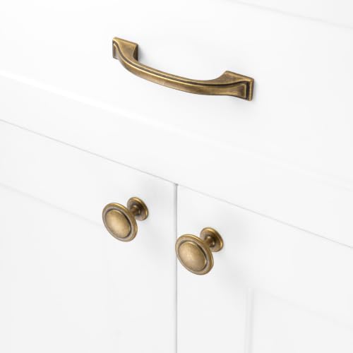 3 Inch Antique Brass Cabinet Pulls Arch Drawer Handles 10 Pack P2409 - color: Antique Brass, size: 3" Hole Centers-10 Pcs
