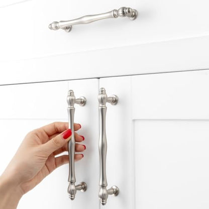 5 Inch Brushed Nickel Cabinet Pulls Drawer Handles 10 Pack 2510 - color: Brushed Nickel, size: 5 In Hole Distance