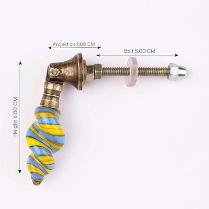 Indian Shelf 6 Piece Tear Drop Dresser Knobs for Drawer Cabinet - color: Colourful Twist, size: 6 Knobs
