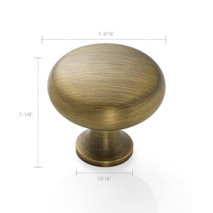 2 Pack Solid Brass Cabinet Knobs, Simple Drawer Knobs, Antique Brass Cabinet Knobs for Kitchen, Bathroom, and Furniture - size: Knob-G