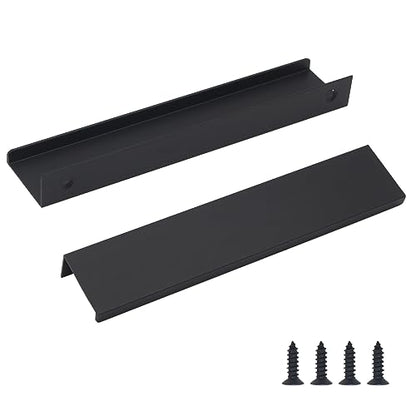 5 Pack Black Cabinet Handles Modern Finger Edge Pulls for Cabinets - color: Black-05Pack, size: 5.9in(150mm) Overall Length