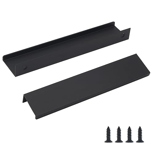 50 Pack Modern Kitchen Cabinet Handles, Finger Pulls for Cabinets - color: Black-50Pack, size: 5.9in(150mm) Overall Length