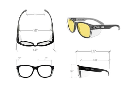MAGID Gemstone Y50 Performance Anti-Fog Safety Glasses with Side Shields - color: Amber Lens | Black Frame, size: 1 Pair