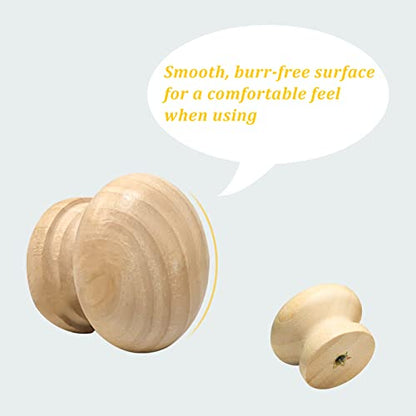 15pcs Unfinished Wood Knobs, Mushroom Cabinet Knobs - color: Unfinished Wood Color