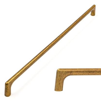 Amerdeco 10 Pack Antique Brass Cabinet Pulls 10" - color: Antique Brass, size: 12.5" hole center