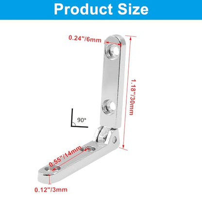 12 Pcs Jewelry Box Hinges, Silver - color: Silver