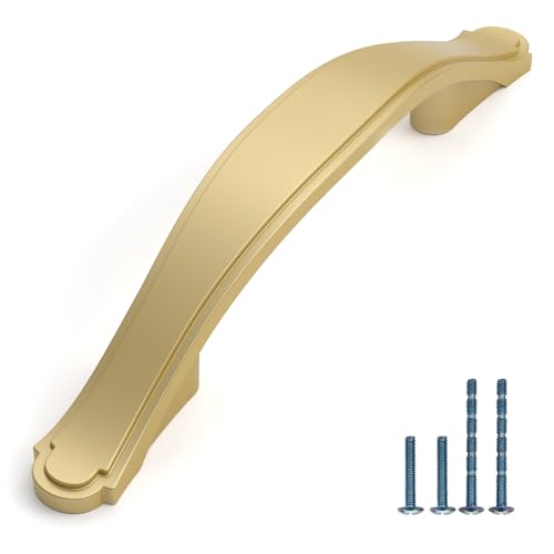 10 Pack Brushed Gold Cabinet Pulls 3 Inch Kitchen Cabinet Handles Kitchen Handles for Cabinets Gold Drawer Pulls Dresser Pulls Cupboard Handles - color: Gold, size: 3 Inch Hole Centers, style: 10 Pack