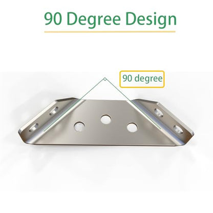 Universal Stainless Steel Furniture Corner Connector Heavy Duty Corner Bracket,8Pcs Angle Brackets Hardware Bracket Silver Metal Corner Braces for Wood with Screws, Shelf Supports Aufuga (8)