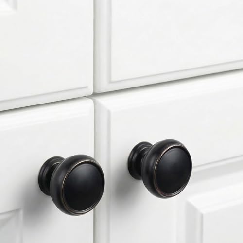 10 Pack Oil Rubbed Bronze Cabinet Knobs, 1-1/4 Inch Zinc Alloy Knob - color: Oil Rubbed Bronze