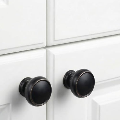 10 Pack Oil Rubbed Bronze Cabinet Knobs, 1-1/4 Inch Zinc Alloy Knob - color: Oil Rubbed Bronze