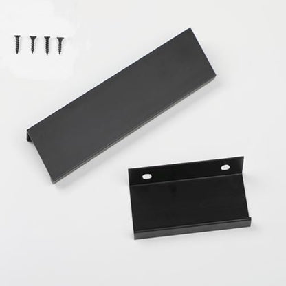 10 Pack Cabinet Handle Hidden Black Drawer Edge Pulls, Modern Style Dressing Table Wardrobe Kitchen Wall Cabinet Finger Edge Handle (Black, Length 3.1"/Hole Distance 2.5") - size: Length 3.1"/Hole Distance 2.5"