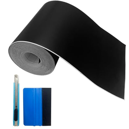Matte Black Vinyl Tape for Black Out Chrome Delete Window Trim, Matte Black Vinyl Wrap Roll, Self-Adhesive Car Chrome Door Trim Delete Tape DIY Film with Tool Kit (4 inches x 30 feet) - size: 4 inches x 30 feet