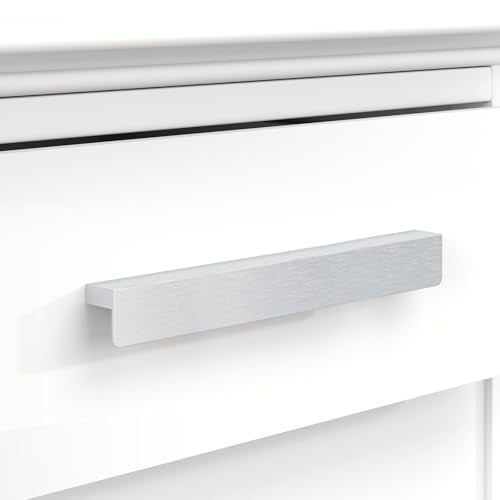 Peaha 10 Pack 10-1/16" Brushed Nickel Cabinet Handles Finger Edge Pulls - color: Brushed Nickel, size: 10-1/16" Hole Center