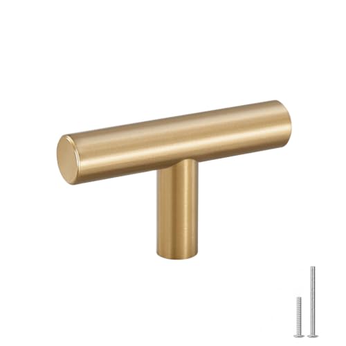 Goldenwarm 10 Pack Champagne Bronze Cabinet Knobs T Bar Knobs, 2Inch - color: Champagne Bronze