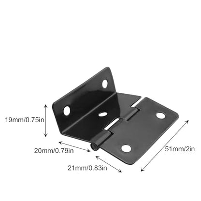 4PCS Black Five-Hole Folding Hinge Shutter Hinge for Chest, Cabinet, Furniture