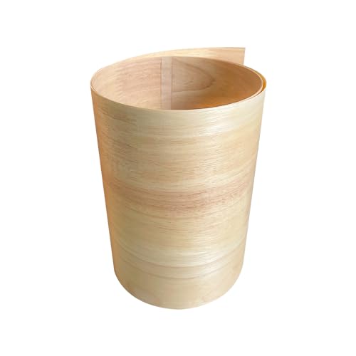 Natural Wood Veneer, Thin Veneer Sheets, Furniture/Boxes/Wooden Crafts Production and Renovation, Handmade DIY (Rubber) - color: Rubber / 8″ x 90″