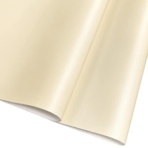 HYANG Smooth Solid Color Beige Faux Leather Sheets 1 Rolls 12"X53" (30cmX135cm),Faux Leather is Great for, Bows,Earrings Handmade DIY Craft Projects Making - color: Beige