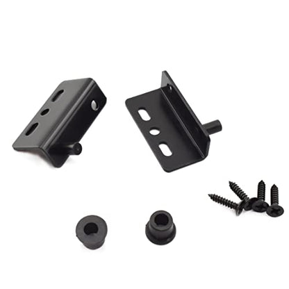 2 Sets Pivot Hinges Black Heavy Duty Concealed Shaft Door Hinges with Bushing for Wood Doors, Drawers, Furniture Cabinets, Wardrobe, Showcase, etc - color: Black