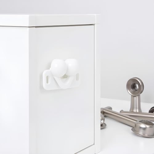 3Pcs White Marine Boat Ball Catch Door Cupboard Spring Back Plates Roller Latch Plastic Catches Cabinet Hardware Tools and Home Improvement
