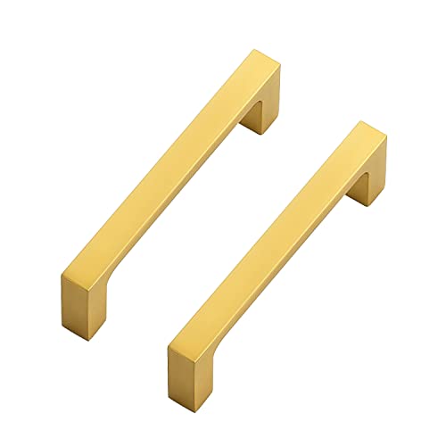 Ravinte Brushed Brass Solid Pulls Cabinet Handles 3-1/2 Inch 30 Pack - size: 3-1/2 Inch Hole Center