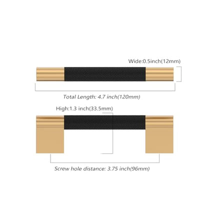 Asidrama 10 Pack 3.75 inch Matte Black and Champagne Bronze Cabinet Pulls - color: Black-Champagne Bronze, size: 3.75" Hole Center(96mm)