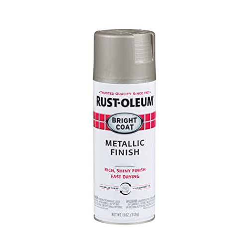 Rust-Oleum Stops Rust Bright Coat Metallic Spray Paint, Aluminum - color: Aluminum, size: 11 Ounce (Pack of 1)