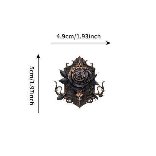 50Pcs Gothic Rose Sticker Pack,Waterproof Dark Rose Vinyl Stickers for Water Bottles Laptop Notebook Scrapbook Phone,Gothic Aesthetics Decals Girl for Teens Adults - color: 50 - Gothic Rose