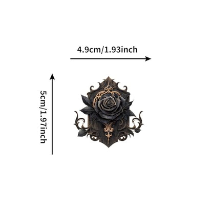 50Pcs Gothic Rose Sticker Pack,Waterproof Dark Rose Vinyl Stickers for Water Bottles Laptop Notebook Scrapbook Phone,Gothic Aesthetics Decals Girl for Teens Adults - color: 50 - Gothic Rose