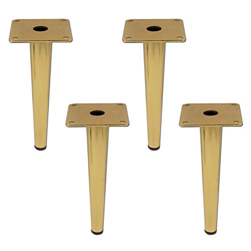 Geesatis 8 Inch Metal Furniture Legs 4Pcs, Slant Angled Tapered Legs,Gold - color: Gold, size: Height: 8 inch & Straight